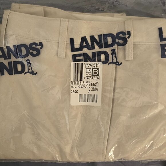 Lands' End no iron comfort waist traditional fit plain front chino pants, NWT - Picture 1 of 2